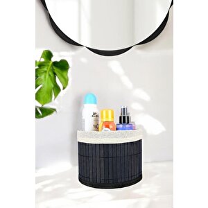 Bambu Çok Amaçlı Saklama Kutusu Düzenleyici Küçük Boy Organizer Siyah 18 Cm - Cl-6008-5 C1-1-121
