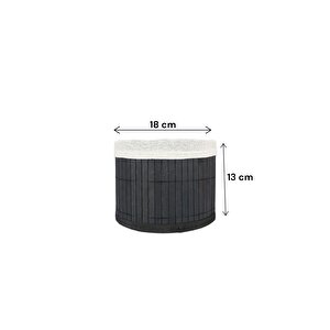 Bambu Çok Amaçlı Saklama Kutusu Düzenleyici Küçük Boy Organizer Siyah 18 Cm - Cl-6008-5 C1-1-121