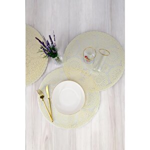 Acar 6’lı Amerikan Servisi Supla Yuvarlak Krem 38 Cm – Acr-279 C320.033