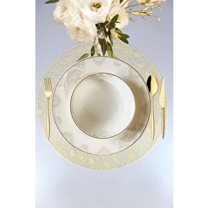 Acar 6’lı Amerikan Servisi Supla Yuvarlak Krem 38 Cm – Acr-281 C320.033