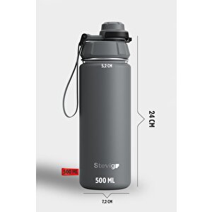 Stevig 1 Hand Leak-proof Sızdırmaz Çelik Termos 500 Ml Grey St-209