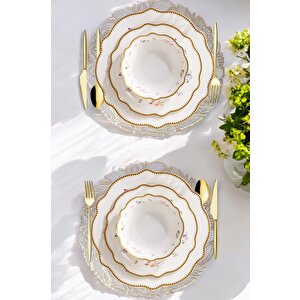 Acar 6’lı Amerikan Servisi Supla Yuvarlak Gold 38 Cm – Acr-283 C320.033