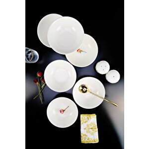 Deniz Form 6'lı Porselen Kase Seti 16 Cm Krem - Tl4034859 C320.003