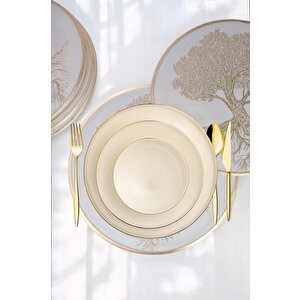 Acar 6’lı Amerikan Servisi Supla Yuvarlak Gold 38 Cm – Acr-284 C320.033