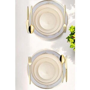 Acar 6’lı Amerikan Servisi Supla Yuvarlak Gold 38 Cm – Acr-284 C320.033