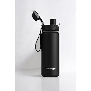 1 Hand Leak-proof Sızdırmaz Çelik Termos 500 Ml Black St-207