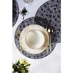 Acar 6’lı Amerikan Servisi Supla Yuvarlak Siyah 38 Cm – Acr-281 C320.033