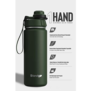 1 Hand Leak-proof Sızdırmaz Çelik Termos 500 Ml Green St-208