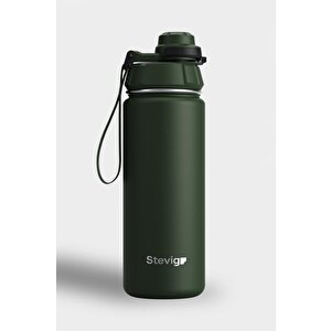 1 Hand Leak-proof Sızdırmaz Çelik Termos 500 Ml Green St-208