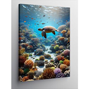 Kanvas Tablo Deniz Kaplumbağası 70x100 cm