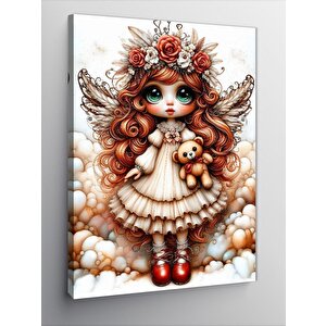 Kanvas Tablo Küçük Kız Ve Peluş Ayı 100x140 cm