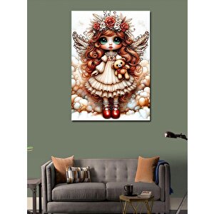 Kanvas Tablo Küçük Kız Ve Peluş Ayı 100x140 cm