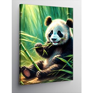 Kanvas Tablo Bambu Yem Panda 70x100 cm
