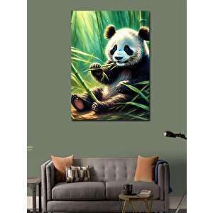 Kanvas Tablo Bambu Yem Panda 70x100 cm