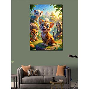 Kanvas Tablo Ormandaki Sevimli Hayvanlar 70x100 cm