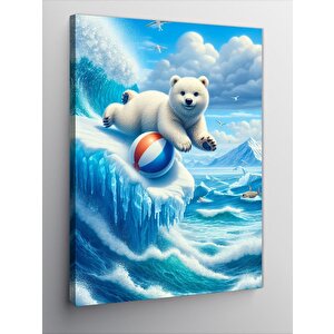 Kanvas Tablo Kutup Ayısı Ve Top 70x100 cm
