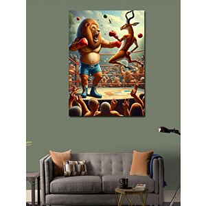 Kanvas Tablo Boksör Aslan Ve Ceylan 70x100 cm
