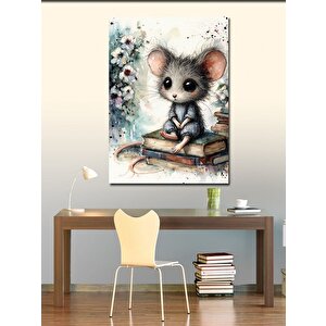 Kanvas Tablo Kitaplar Ve Fare 70x100 cm