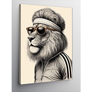 Kanvas Tablo Gözlüklü Sporcu Aslan