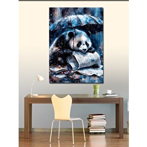 Kanvas Tablo Şemsiyenin Altındaki Panda 100x140 cm