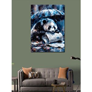 Kanvas Tablo Şemsiyenin Altındaki Panda 100x140 cm