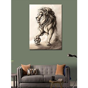 Kanvas Tablo Kuru Kafa Ve Aslan 70x100 cm