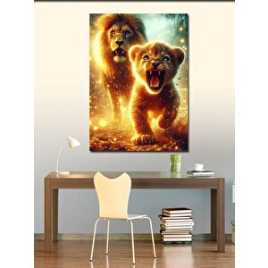 Kanvas Tablo Aslan Ailesi 70x100 cm