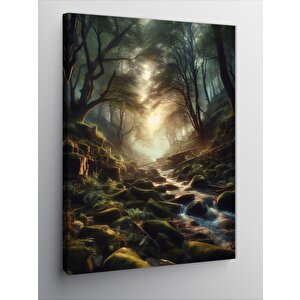 Kanvas Tablo Orman Ve Dere 100x140 cm