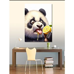 Kanvas Tablo Limon Yiyen Panda 100x140 cm