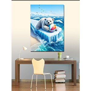 Kanvas Tablo Yavru Kutup Ayısı Ve Topu 70x100 cm