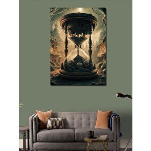 Kanvas Tablo Kuru Kafalı Kum Saati 100x140 cm