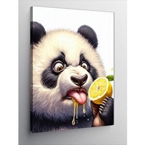 Kanvas Tablo Limon Yiyen Panda