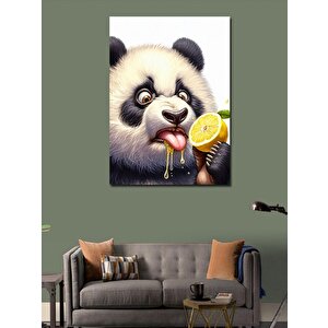 Kanvas Tablo Limon Yiyen Panda