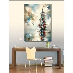Kanvas Tablo Gemi Ve Kuş 100x140 cm