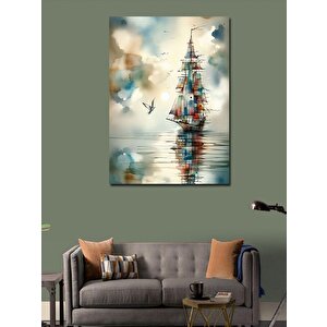 Kanvas Tablo Gemi Ve Kuş 100x140 cm