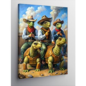 Kanvas Tablo Kıyafetli Kaplumbağalar 70x100 cm