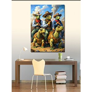 Kanvas Tablo Kıyafetli Kaplumbağalar 70x100 cm