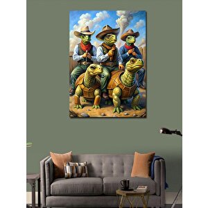 Kanvas Tablo Kıyafetli Kaplumbağalar 70x100 cm