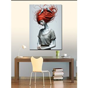 Kanvas Tablo Soyut Kadın Ve Kuşlar 100x140 cm