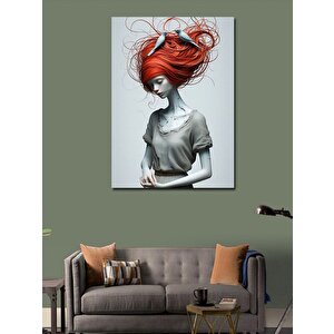 Kanvas Tablo Soyut Kadın Ve Kuşlar 100x140 cm