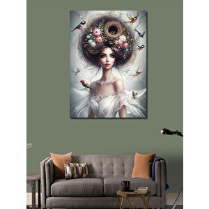 Kanvas Tablo Kuşlar Ve Kadın 70x100 cm