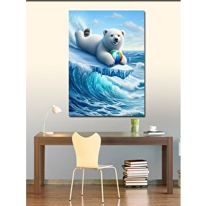 Kanvas Tablo Kutup Ayısı Ve Topu 100x140 cm
