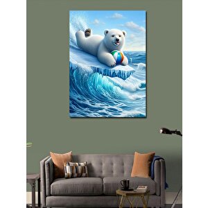 Kanvas Tablo Kutup Ayısı Ve Topu 100x140 cm