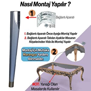 4 Adet Suit Masa Dresuar Ayağı 75 cm Plastik Gümüş Gri Ayak Mutfak Yemek Masası Mobilya Ayakları
