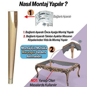 4 Adet Suit Masa Dresuar Ayağı 75 cm Plastik Gold Altın Ayak Mutfak Yemek Masası Mobilya Ayakları