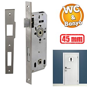 Kale Wc Kapı Gömme Kilit Banyo Kilidi Oval Köşeli 45 Mm Plastik Pvc Ahşap Panel İç Kapı Uyumlu