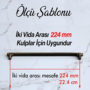 Dekor Eskitme Antik Sarı Metal 224 Mm Mobilya Mutfak Çekmece Dolap Dolabı Kulpu Kulbu Kulpları