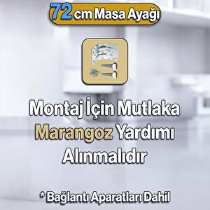 Marina Masa Dresuar Ayağı 72 Cm Plastik Ayak Gümüş Gri Mutfak Yemek Masası Mobilya Ayakları Gümüş