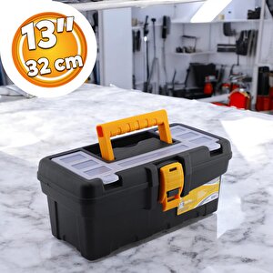 Bölmeli Taşınabilir Kulplu Takım Çantası Alet Çanta 32 Cm Plastik Açma Kapatmalı 13'' İnç Organizer