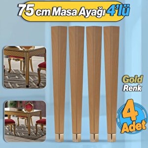 4 Adet Elit Plastik Masa Dresuar Ayağı 75 cm Gold Altın Ayak Mutfak Yemek Masası Mobilya Ayakları